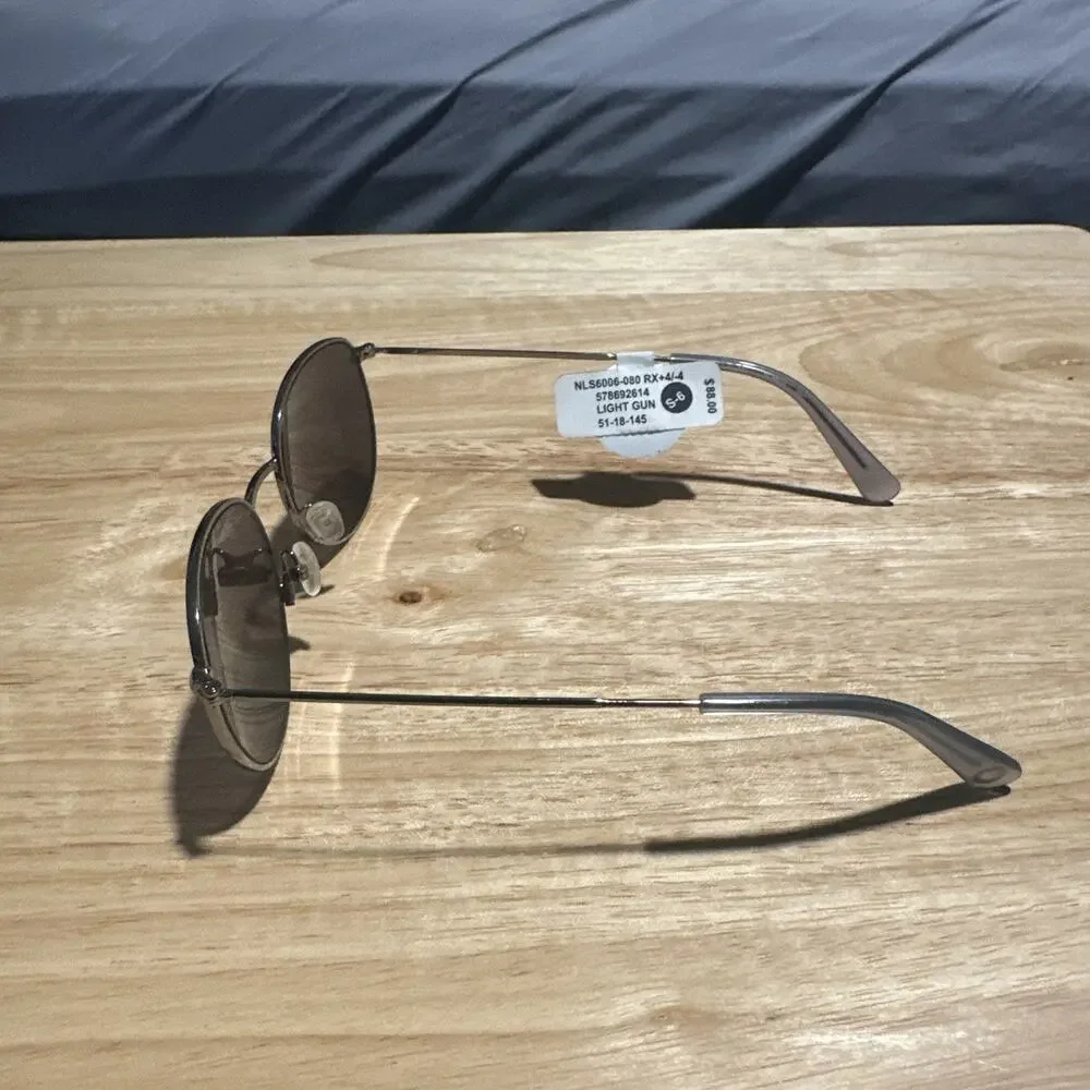 New NAUTICA NLS6006-080 Light Gun Frame Grey Mirror Lens Sunglasses 51-18-145